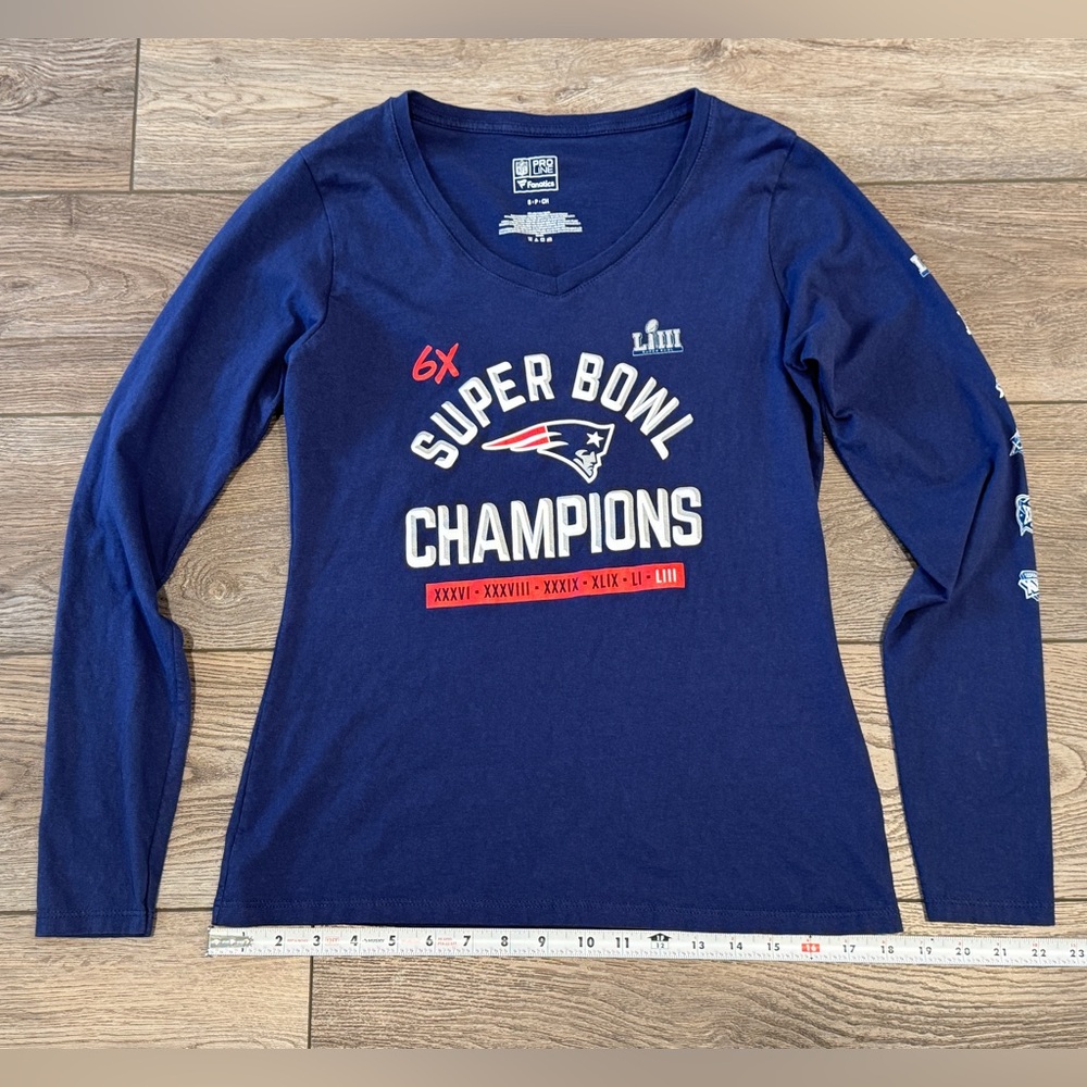 Fanatics NFL 2019 New England Patriots 6x Super Bowl LIII Champions T-Shirt - Picture 5 of 9